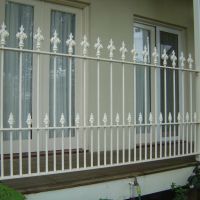 White Outdoor Wrought Iron Balustrade