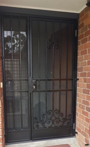 Final Product Wrought Iron Security Door Installed